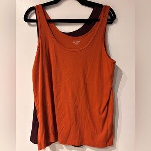 Old Navy Orange Fitted Sleeveless Tank Top